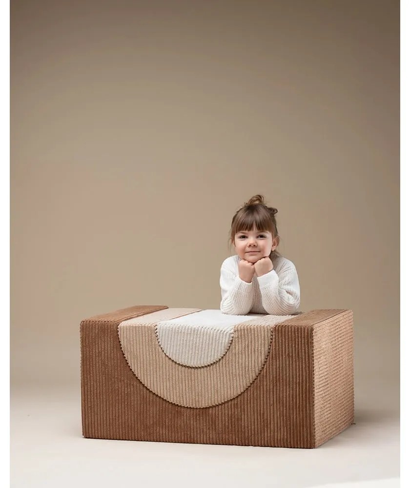 Barna kordbársony habszivacs játszótér 3 db-os magasság 37 cm 75x49 cm Rainbow Montessori – Wigiwama