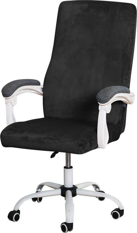 ForgószékHuzat (L-es, bársonyos, 1 részes, fekete)