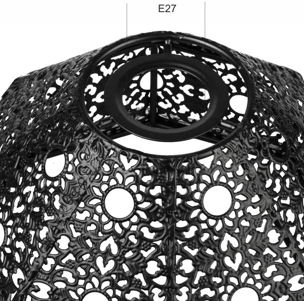Pótló búra a SAMIRA E27 csillárhoz, 33 cm átmérő, fekete