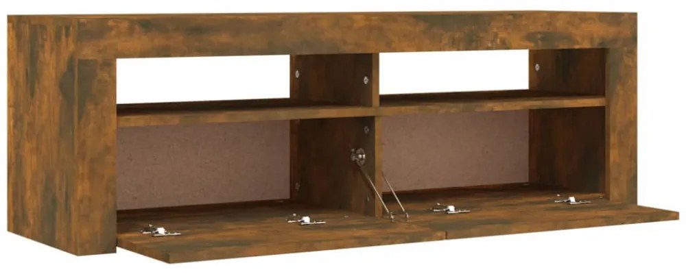 füstös tölgy színű TV-szekrény LED-ekkel 120 x 35 x 40 cm