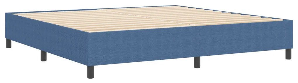 Boxspring Ágy Kék 200x200 cm Vászon