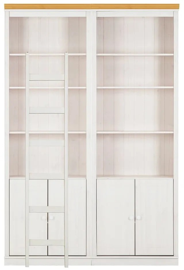 Fehér borovi fenyő könyvespolc 148x223 cm Anita – Støraa