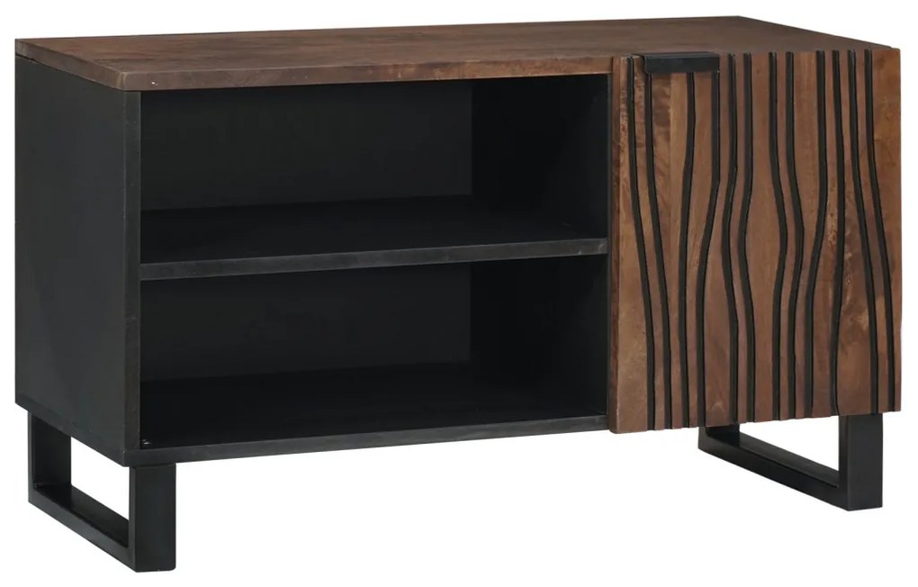 TV Szekrény – 80 x 31,5 x 46 cm Tömör Fa és Műgyanta