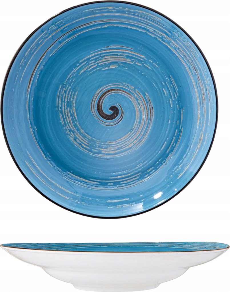 Porcelán tányér mély 350 ml leveshez saláta kék Wilmax 25,5cm