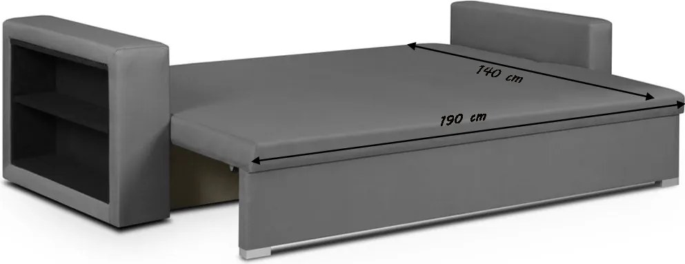 PAVEL Háromszemélyes kinyitható kanapé Fekete/rózsaszín