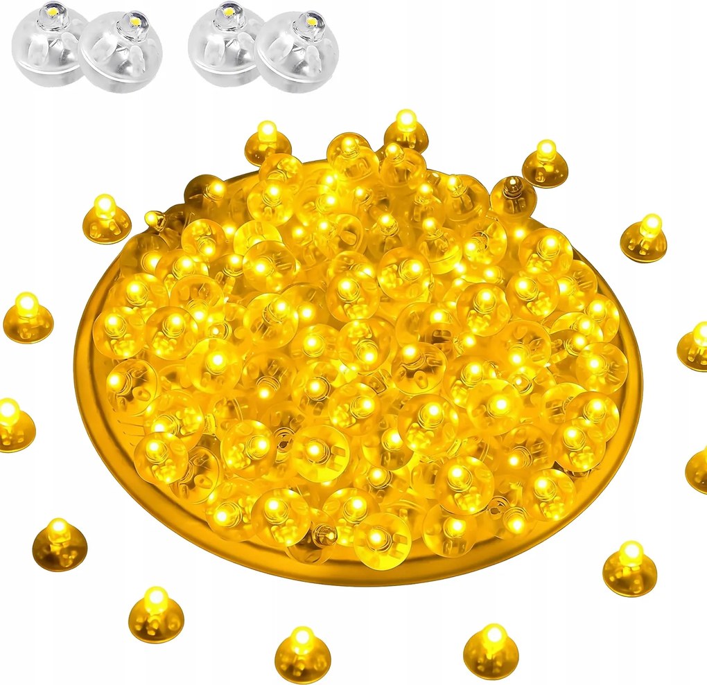 100 Mini Led Lámpák Lufikhoz, Kerek Led Lámpák, Születésnapra