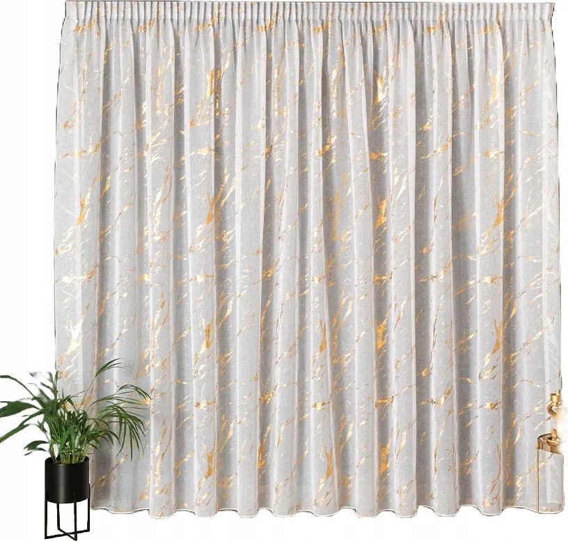 Kész Török Függöny A Nappaliba Arany Márvány Ólommal És Szalaggal 350 X 160