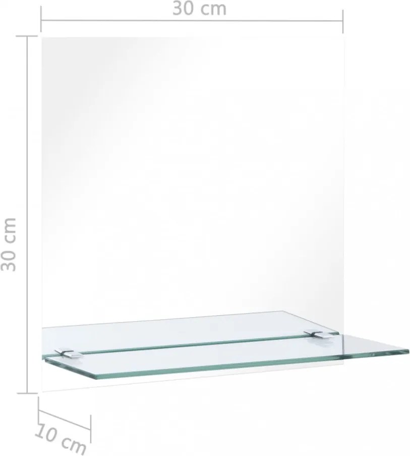 edzett üveg falitükör polccal 30 x 30 cm