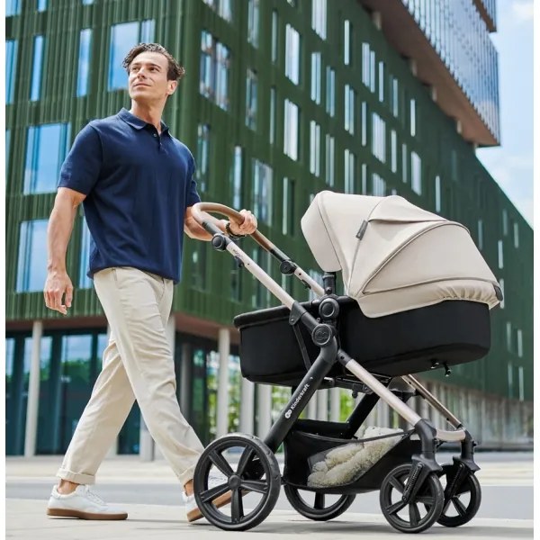 KINDERKRAFT-Kombinált babakocsi 3in1 MOOV 2 Moonlight szürke + autósülés MINK PRO