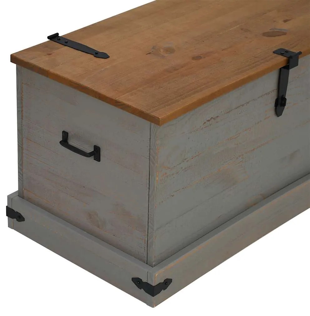 szürke tömör fenyőfa HALDEN tárolószekrény 91x48x47 cm