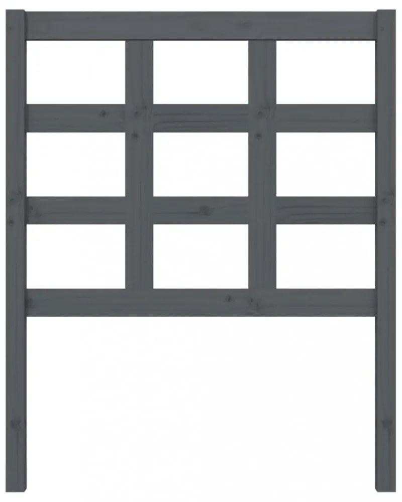 szürke tömör fenyőfa ágyfejtámla 80,5 x 4 x 100 cm