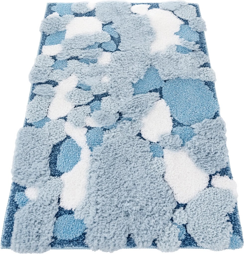 Shaggy Dekorációs Szőnyeg Bolyhos Puha Vastag Színes 50x80cm Kék