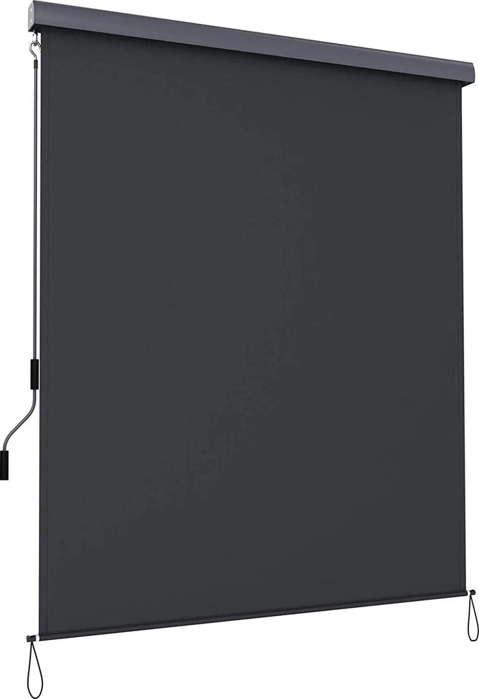 Függőleges napellenző, vízálló árnyékoló, szürke, 2,5 x 1,6 m (Ma x SZ)