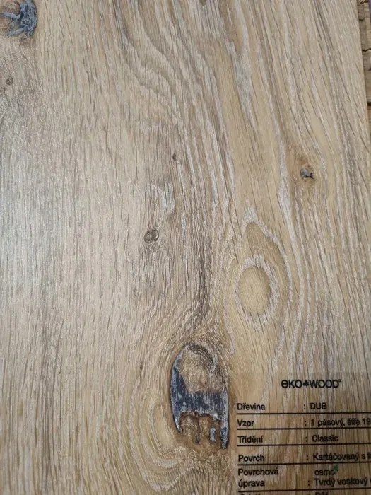 Háromrétegű padló Tölgy Fehér Minőség Classic 13,5x192x2150mm