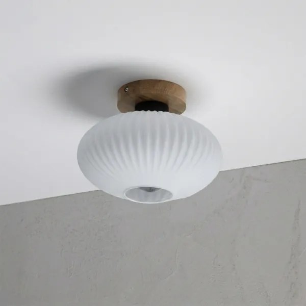 Mennyezeti lámpa HARMA WOOD 1xE27/15W/230V tölgy/fehér Ø 25 cm