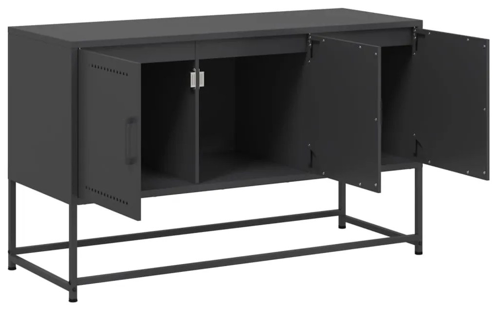 fekete acél TV-szekrény 100,5x39x60,5 cm