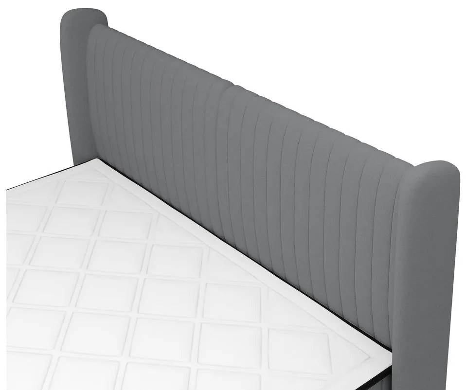 Kontinentális franciaágy 140 cm Dalmo 140 (ágyráccsal) (tárolóhellyel) (világos szürkés fekete + fekete). Akció -15%. 1099686