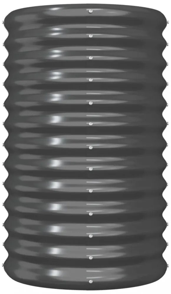 antracitszürke horganyzott acél kerti ültetőláda 40 x 40 x 68 cm