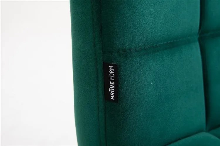 HR7009CROSS Sötétzöld modern velúr szék arany lábbal