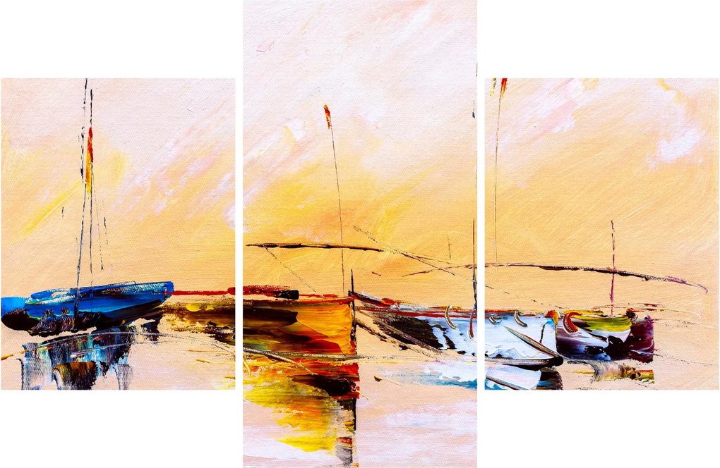 Kép - Csónak, festmény (90x60 cm)