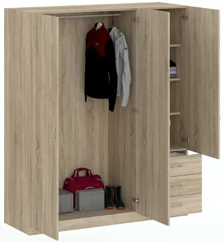 GAYA Gardróbszekrény Tölgy Színben 146 cm.