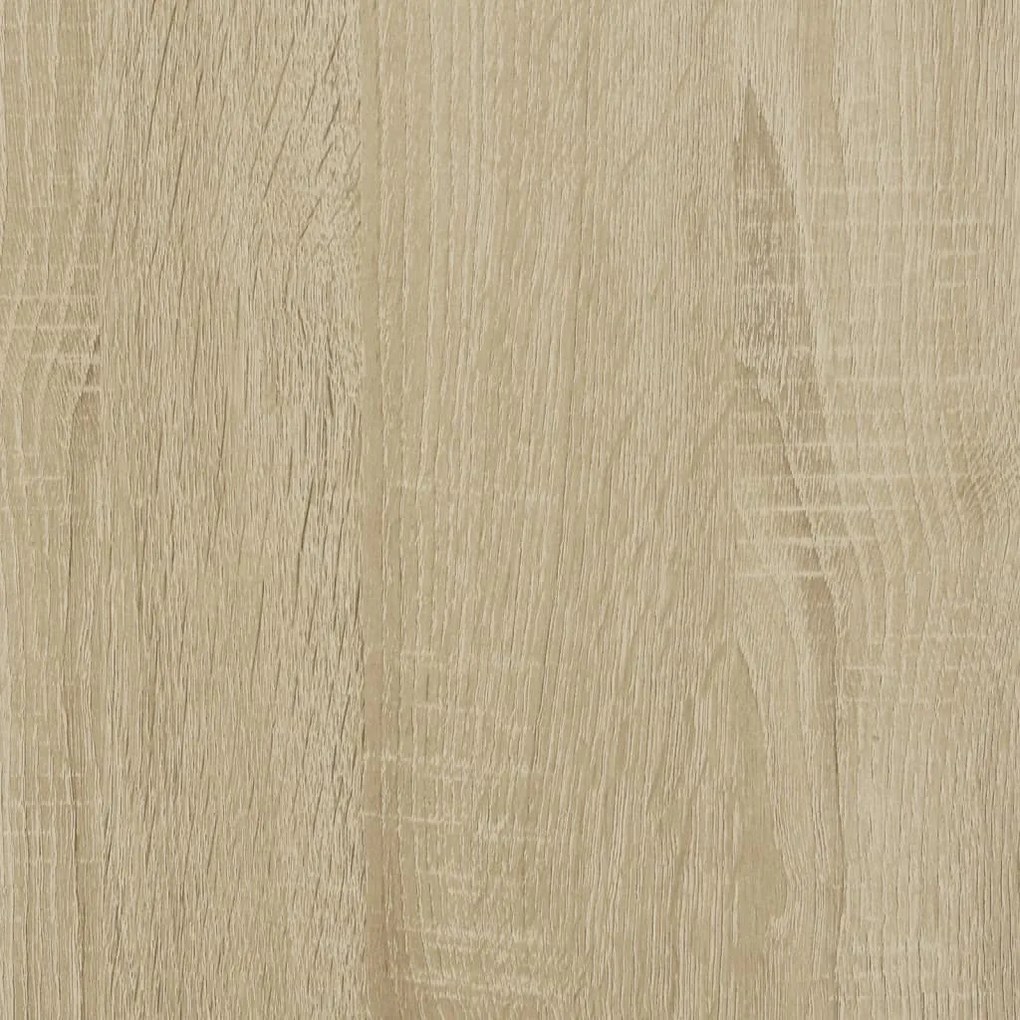 3 szintes sonoma tölgy fa elválasztó könyvespolc 123x29x123 cm
