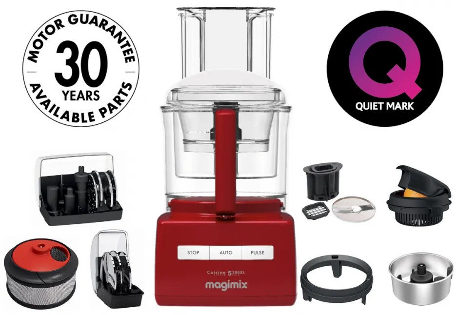 Magimix® 5200 XL Konyhai robotgép Premium csomag piros színben