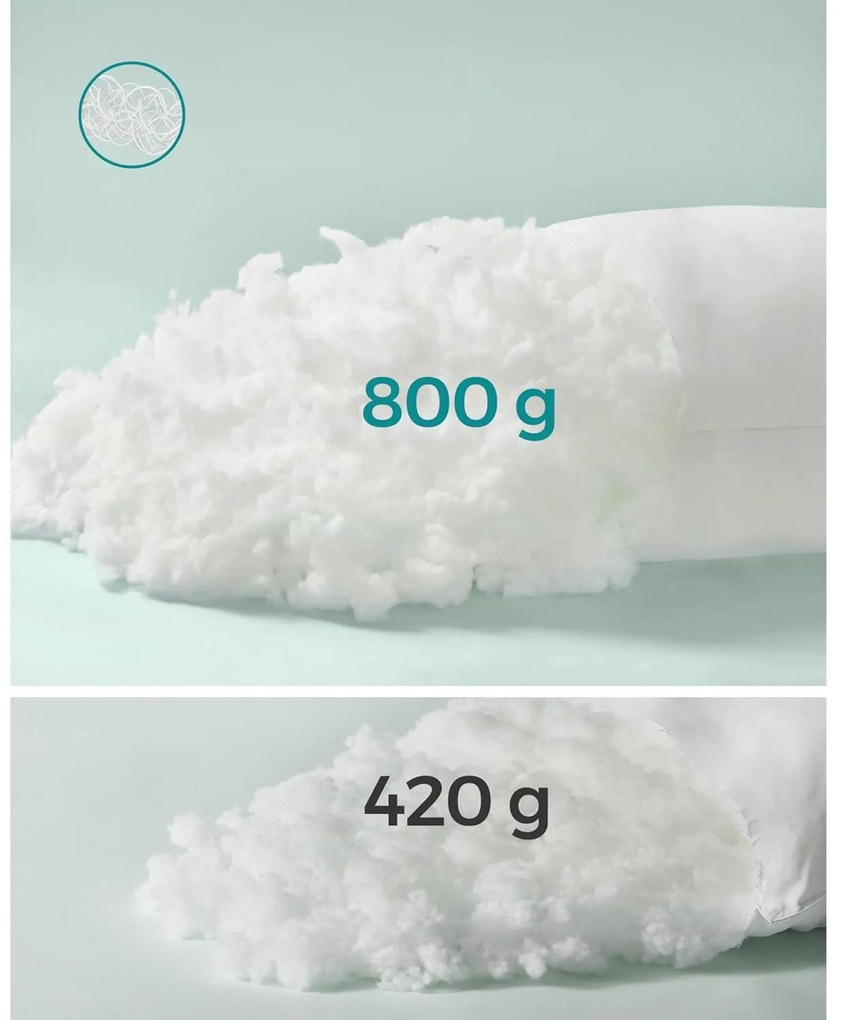 Párna 40 x 80 cm, párna tárolótáskával, felhőfehér