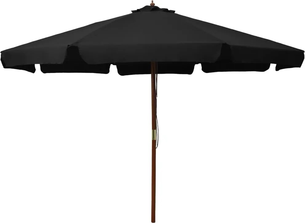 vidaXL fekete kültéri napernyő farúddal 330 cm