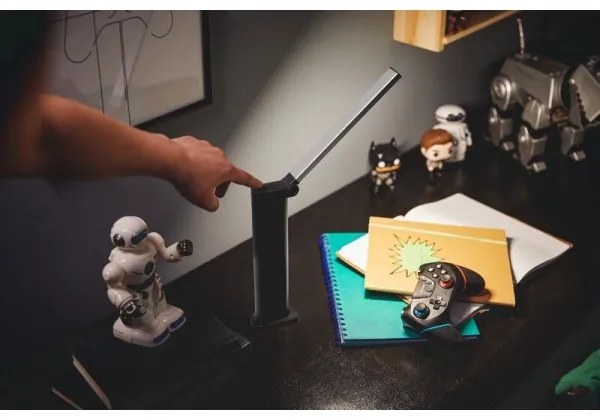 Philips AMBER LED/5W/5V érintős, állítható asztali lámpa, fekete