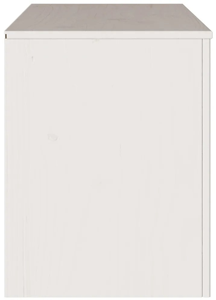 TV Szekrény "DRAMMEN" Fehér 99x43x55 cm Tömbfa Fenyő