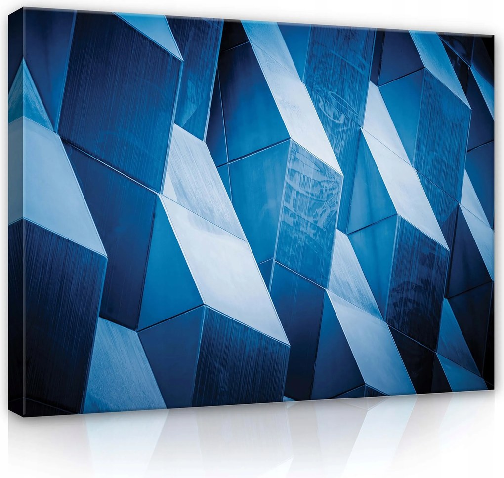 Vászonkép 80x60 Geometriai figurák kék absztrakt minimalizmus fényárnyék