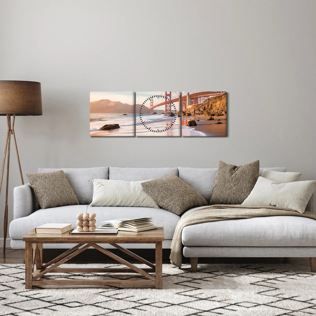 Kép - Golden Gate híd (órával) (90x30 cm)