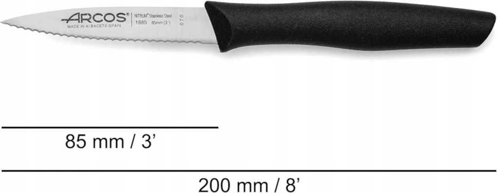 Zöldség-gyümölcs Hámozó Kés Hegyes Fogazott Nova 85/200 MM