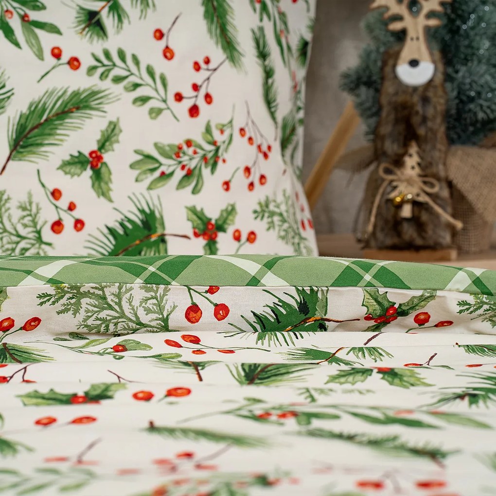 4Home Scotch pamut ágyneműhuzat zöld, 140 x 200 cm, 70 x 90 cm