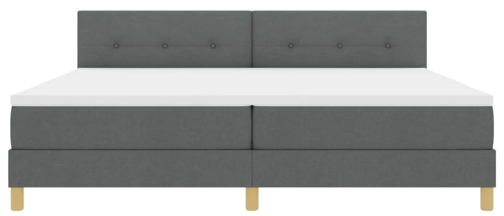 vidaXL Box Spring Ágy Matraccal Sötétszürke 200x200 cm Szövet