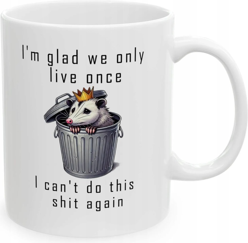 Nyomott mintás bögre oposszum szemét élet az irodában vicces yolo