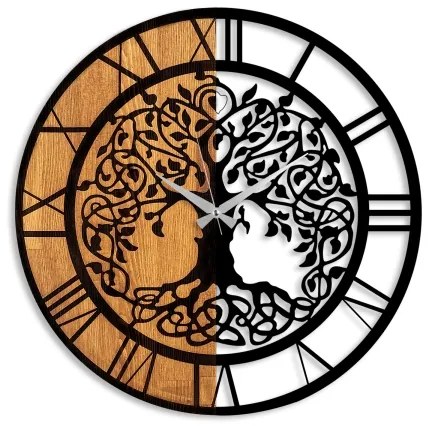 Fali óra 56 cm átmérő, 1xAA, fa/fém kivitel