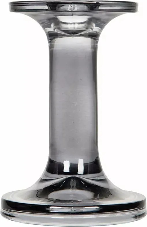 Gyertyatartó Kandeláber Szürke üveg hálószoba nappali kiegészítő 13cm magas