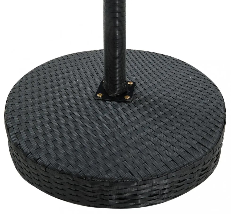 fekete polyrattan kerti asztal 60,5 x 106 cm