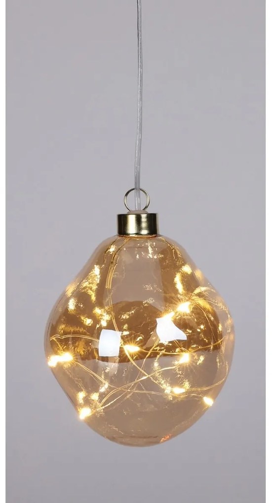 Organic ball karácsonyi LED dísz arany, 10 cm