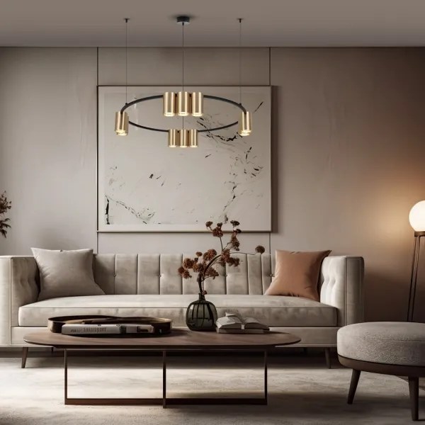 Csillár zsinóron GENESIS 10xGU10/8W/230V arany