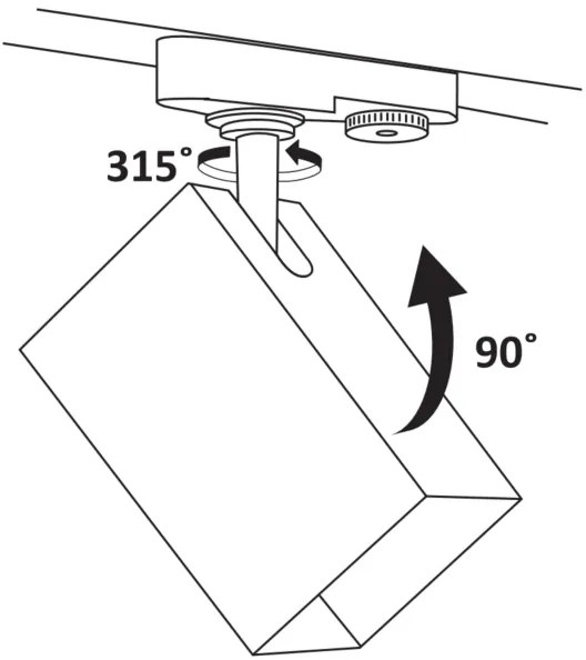 Spotlámpa sínrendszerhez SQUARE 3xGU10/10W/230V + 1 m sín rendszer