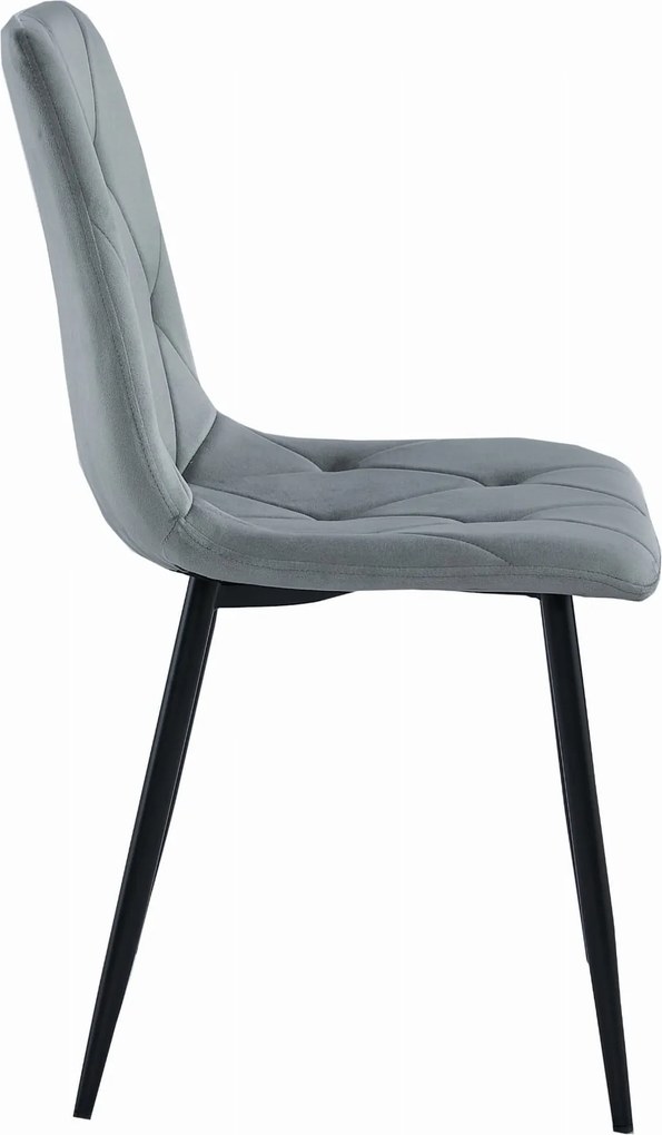 AKCIÓ Szürke bársony étkezőszék LIBRA fekete lábakkal II. minőség