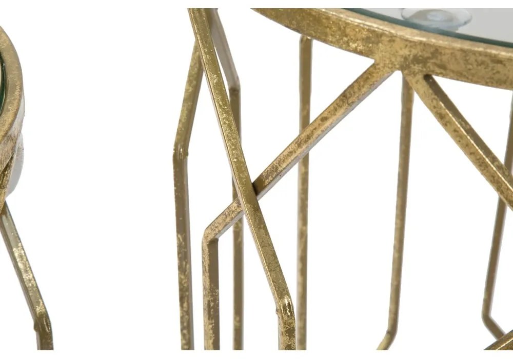 Kerek tárolóasztal szett üveg asztallappal, 2 db-os ø 42 cm Tunisi – Mauro Ferretti