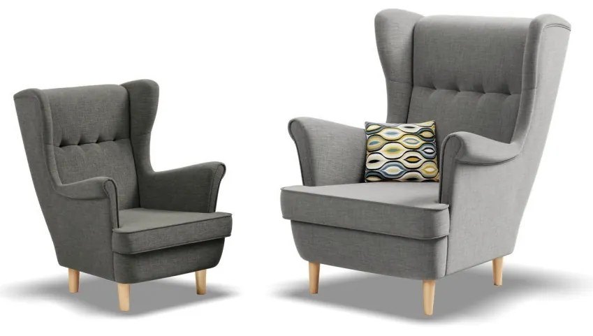 Uszak Mini fotel, fonott, fekete