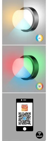 Rabalux 7247 - LED RGBW Kültéri lámpa DURBE LED/10W/230V IP54 Wi-Fi Tuya