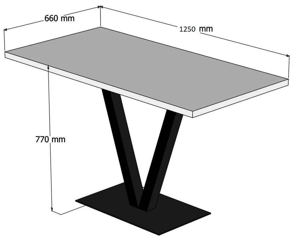 Étkezőasztal Sulio (4 személy részére) (dió + fekete) . 1102599