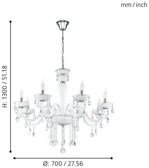 Eglo 39114 - Csillár CARPENTO 8X14/40W/230V