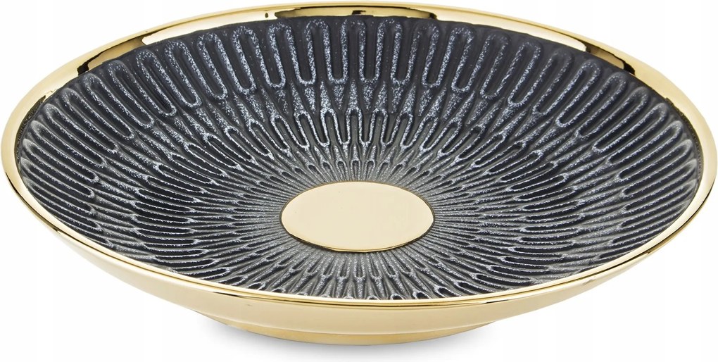 Patera tál kerámia salátás tál arany fekete tál dekoráció